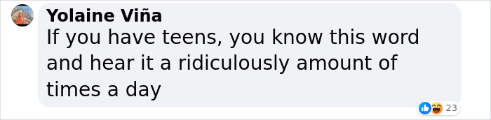 Comment about a word popular among Gen Z, suggesting parents hear it frequently from teens. Comment about a word popular among Gen Z, suggesting parents hear it frequently from teens.