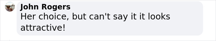 Comment criticizing 41-year-old tattooed grandmother's appearance.