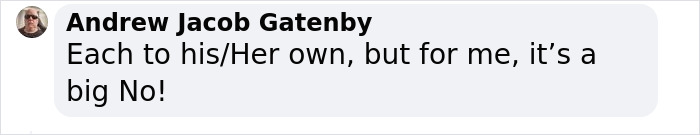 Comment by Andrew Jacob Gatenby critical of a tattooed grandmother&rsquo;s appearance choices.