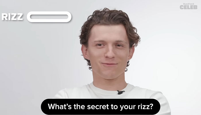Young person discussing the popular term "rizz" in a BuzzFeed Celeb interview, linked to Oxford's 2023 Word of the Year. Young person discussing the popular term "rizz" in a BuzzFeed Celeb interview, linked to Oxford's 2023 Word of the Year.