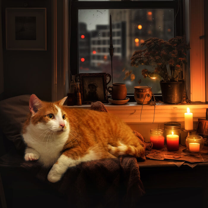 I Photographed Cats In Need Of Their Forever Home, And Created A Home For Them In The Images