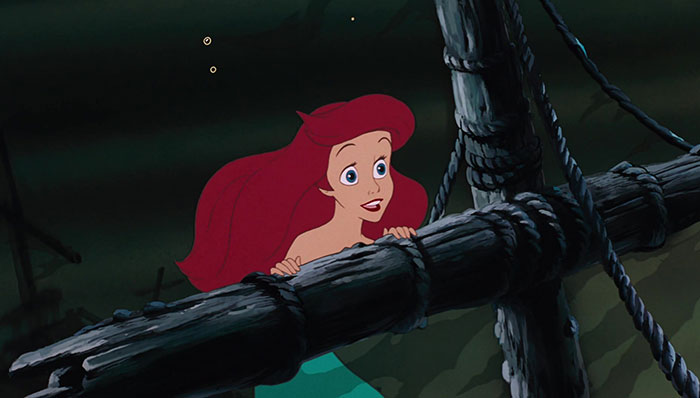 Little Mermaid near a shipwreck 