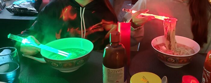 Great. Just What The World Needed. Lightsaber Chopsticks. The Force Is Truly Strong With This One... Or So We Thought, Until We Dropped Our Sushi For The Fifth Time