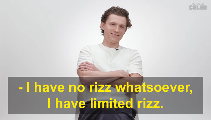 Young man discussing Oxford University’s 2023 Word of the Year, popular among Gen Z, with text overlay about "rizz. Young man discussing Oxford University’s 2023 Word of the Year, popular among Gen Z, with text overlay about "rizz.