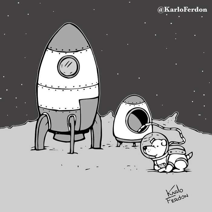 A Wordless Comic Featuring A Dog By Karlo Ferdon