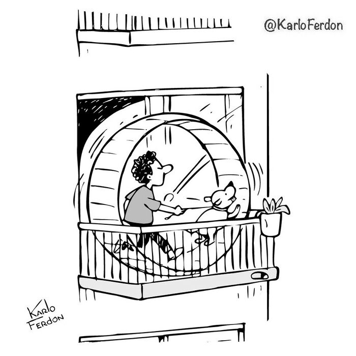 A Wordless Comic Featuring A Dog By Karlo Ferdon