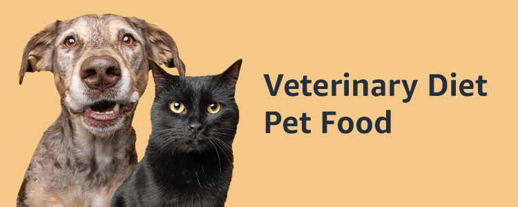 Dog and cat with text "Veterinary Diet Pet Food," related to dog gas remedies.