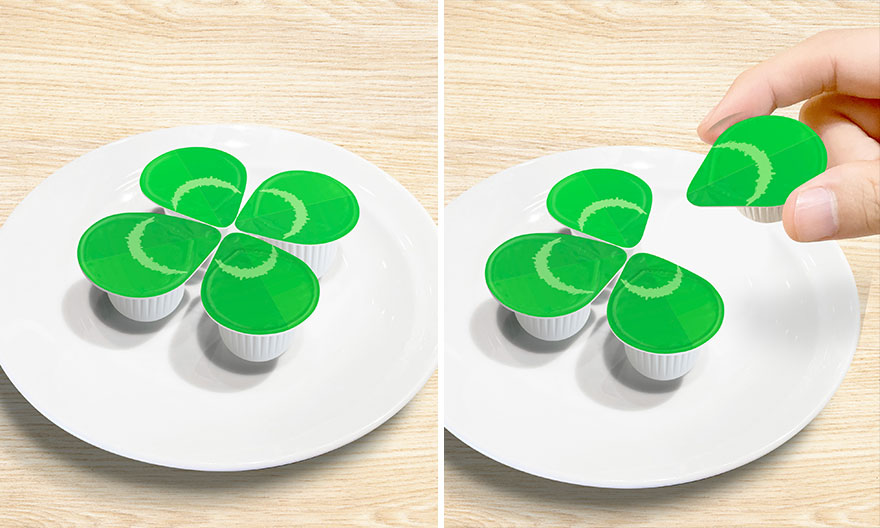 It Is A Portioned Milk That Turns Into Four Leaves. When I Find It On The Table, I Feel Happy