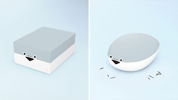 Two cute and funny everyday inventions shaped like birds designed for practical use in the house.