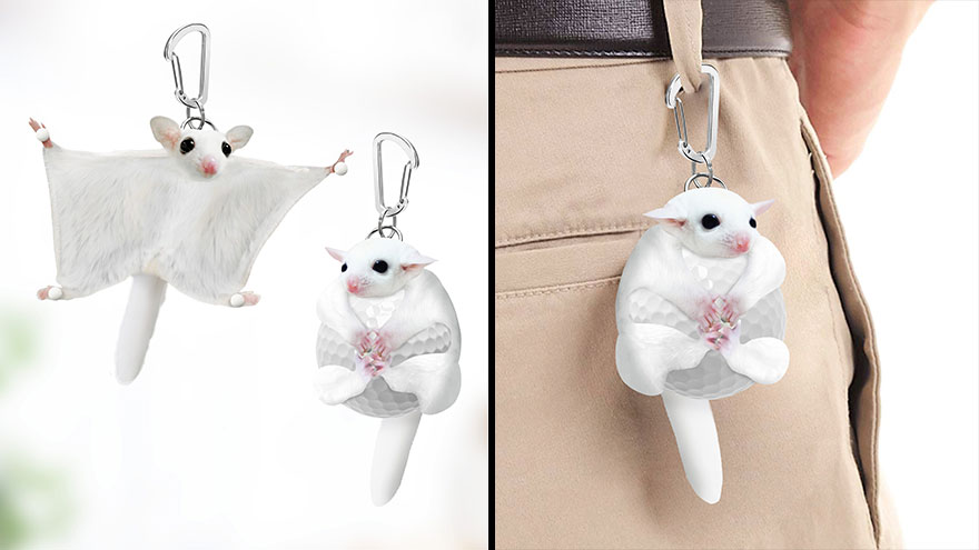 I Came Up With A Golf Ball Holder That Can Be Hugged By A Sugar Glider (Actual Size). There Are Magnets On The Hands And Feet