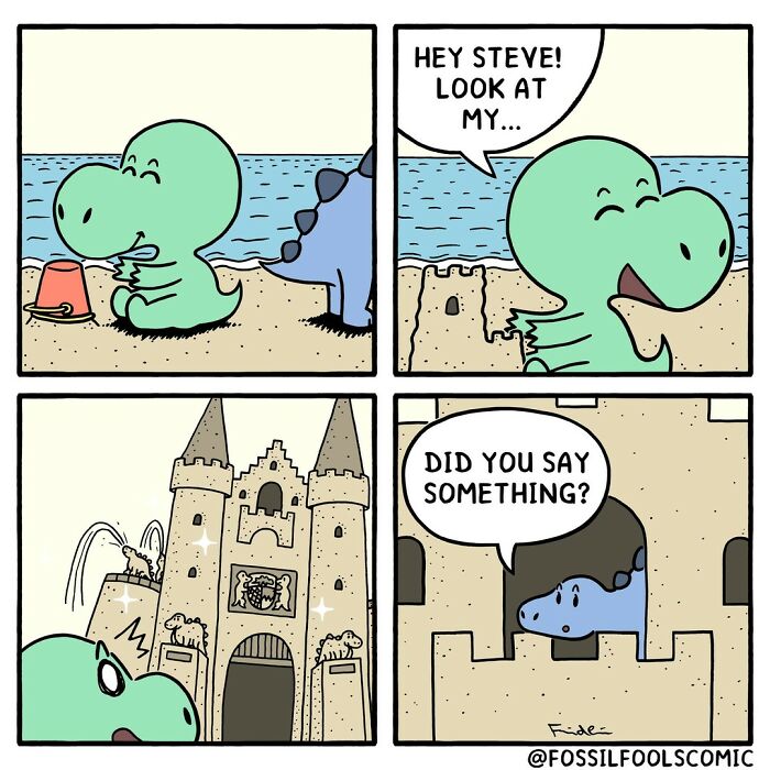 Artist Creates Fun And Adorable Comics Depicting The Life Of Human-Like Dinosaurs (New Pics)