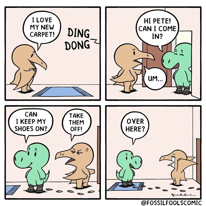 Artist Creates Fun And Adorable Comics Depicting The Life Of Human-Like Dinosaurs (New Pics)