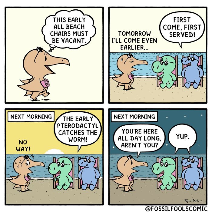 Artist Creates Fun And Adorable Comics Depicting The Life Of Human-Like Dinosaurs (New Pics)