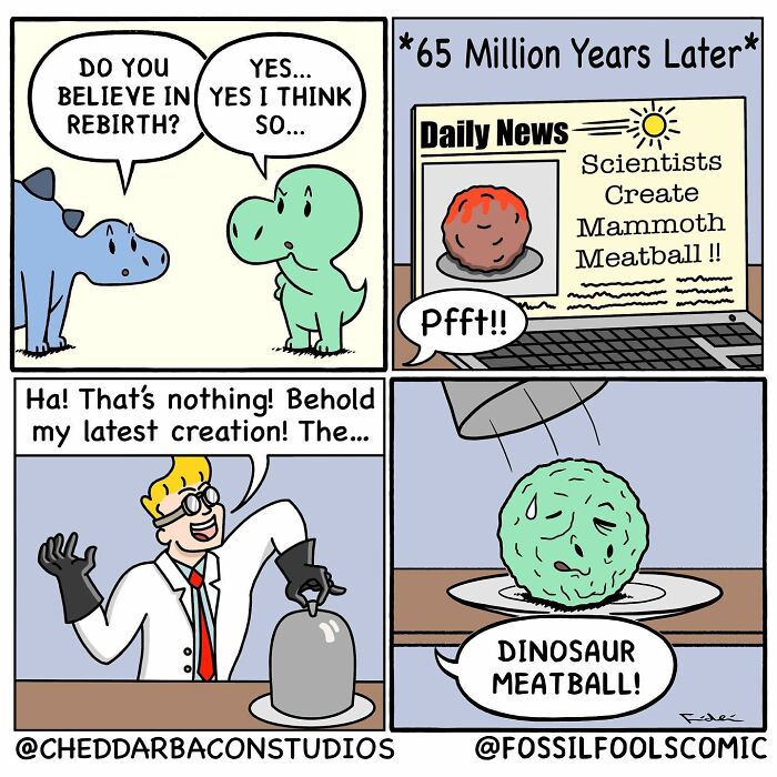 Artist Creates Fun And Adorable Comics Depicting The Life Of Human-Like Dinosaurs (New Pics)