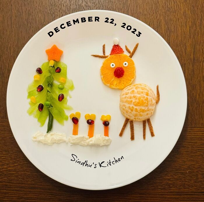 A Reindeer Near A Christmas Tree