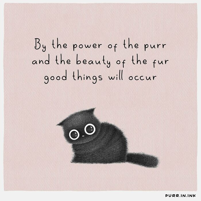 Illustration of a black cat with big eyes, capturing the essence of cats with charming and playful artwork.