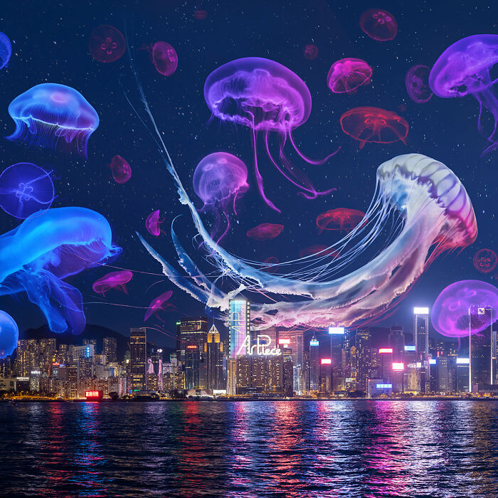Digital Artist Shows What Hong Kong Would Be Like If Giant Animals Invaded It (34 Pics)