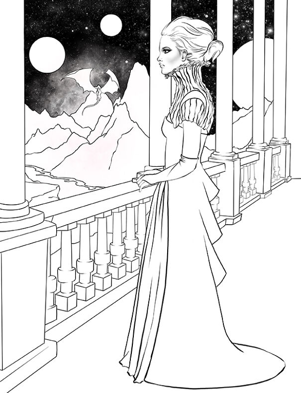 It Took Me 70 Days To Create These Stunning Gothic Outfits For A Coloring Book (10 Pics)