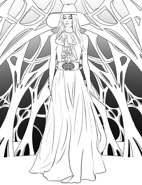 It Took Me 70 Days To Create These Stunning Gothic Outfits For A Coloring Book (10 Pics)