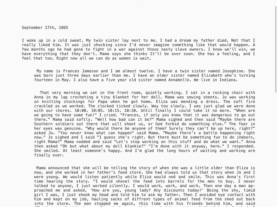 Chapter One Of My Shitty Novel!