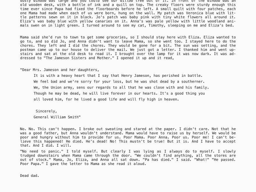 Chapter One Of My Shitty Novel!