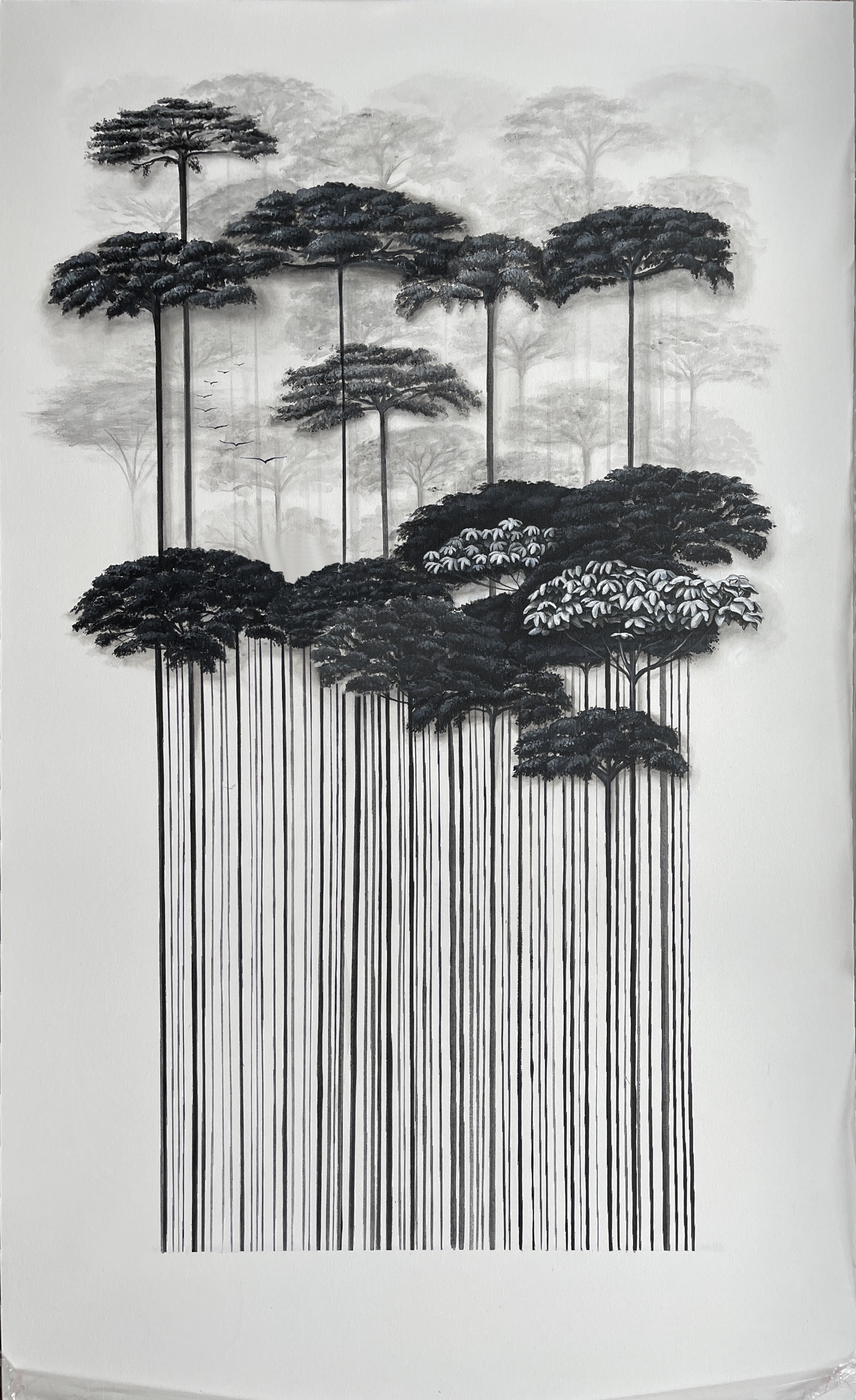From Barcodes To Trees: My Unique Paintings That Merge Opposite Concepts (27 Pics)