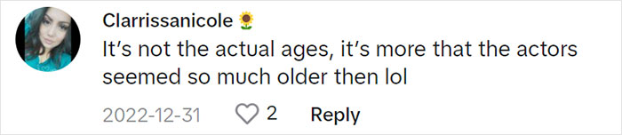 "Comment discussing perceived age of actors in 'Home Alone', noting they seemed older.