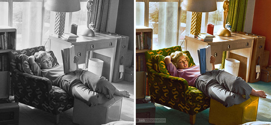 Marilyn Monroe Reading, Beverly Carlton Hotel Los Angeles, 1952