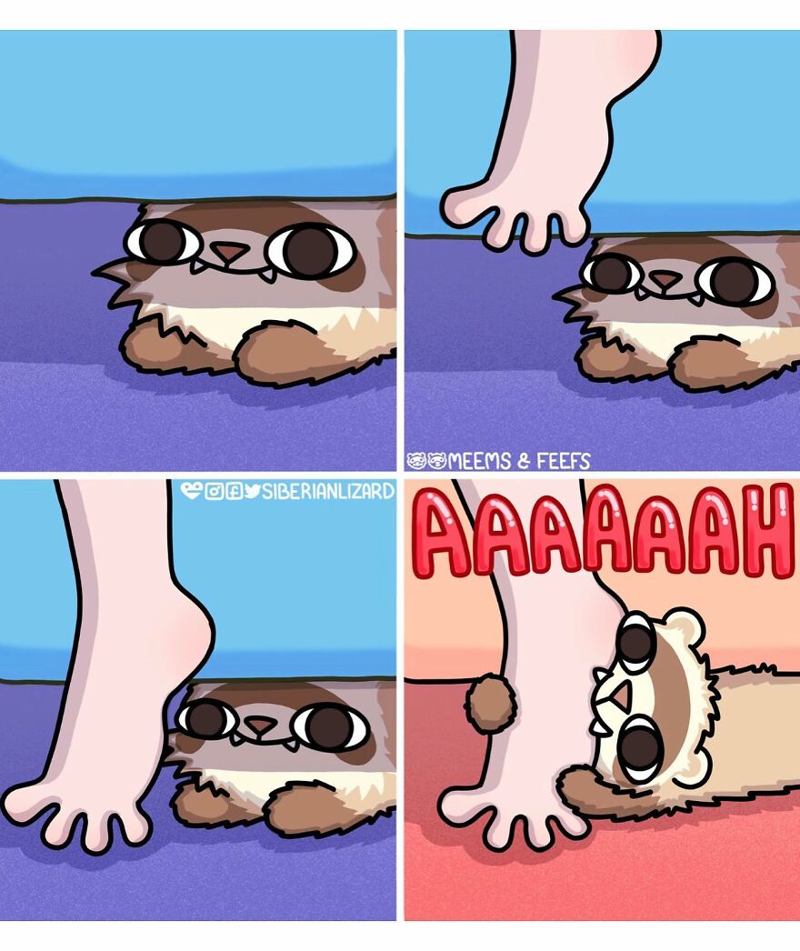 Siberian Artist Hilariously Illustrates Her Daily Life Routine With Her Two Ferrets (New Pics)