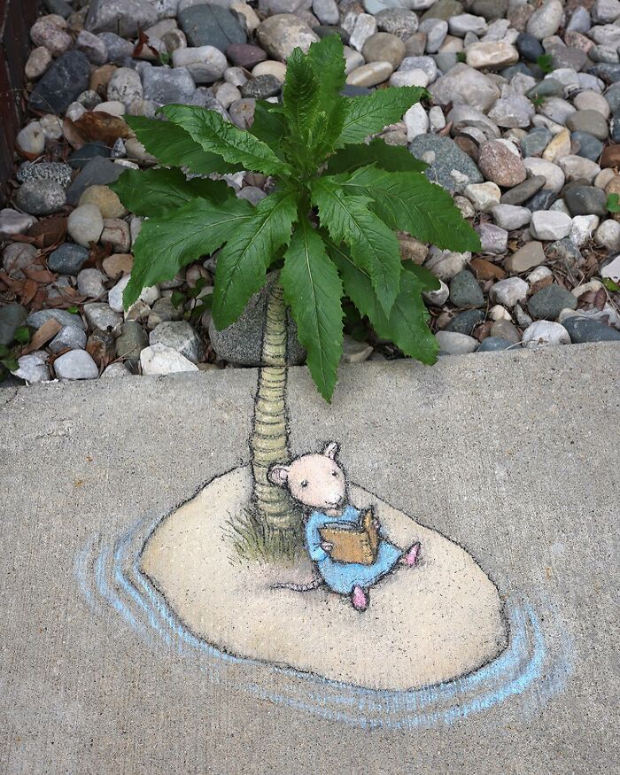 The Ephemeral Art Of Chalk. David Zinn Extracts Life From The Streets And Walls (New Pics)