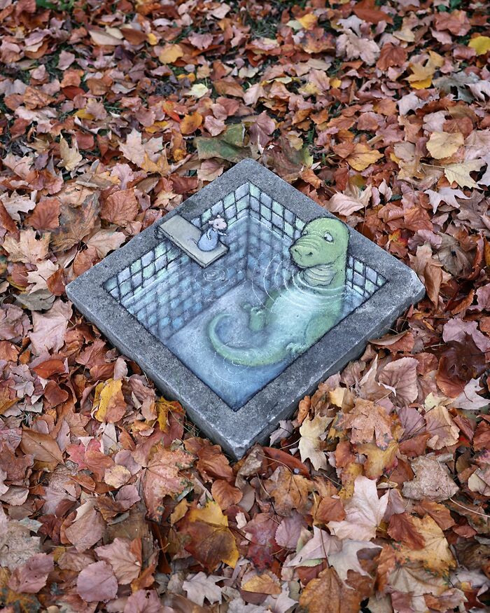 The Ephemeral Art Of Chalk. David Zinn Extracts Life From The Streets And Walls (New Pics)