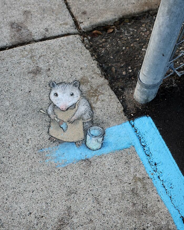 The Ephemeral Art Of Chalk. David Zinn Extracts Life From The Streets And Walls (New Pics)