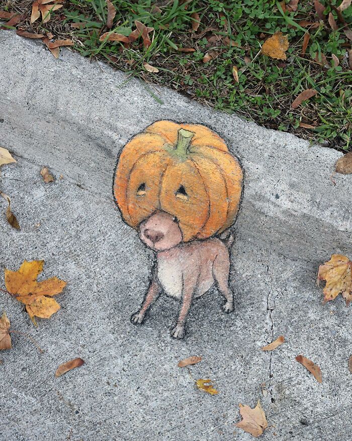 The Ephemeral Art Of Chalk. David Zinn Extracts Life From The Streets And Walls (New Pics)
