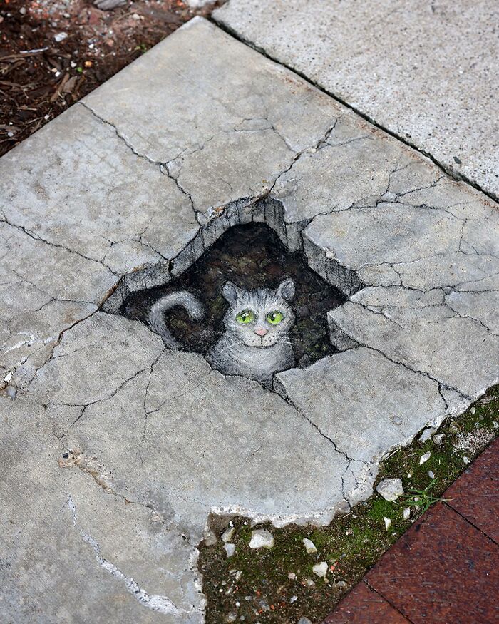 The Ephemeral Art Of Chalk. David Zinn Extracts Life From The Streets And Walls (New Pics)