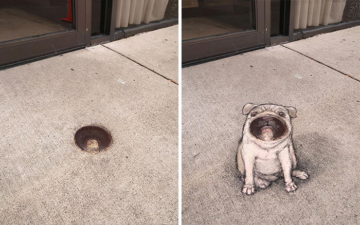 The Ephemeral Art Of Chalk. David Zinn Extracts Life From The Streets And Walls (New Pics)