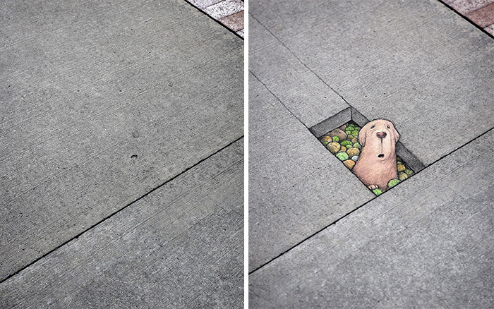 The Ephemeral Art Of Chalk. David Zinn Extracts Life From The Streets And Walls (New Pics)