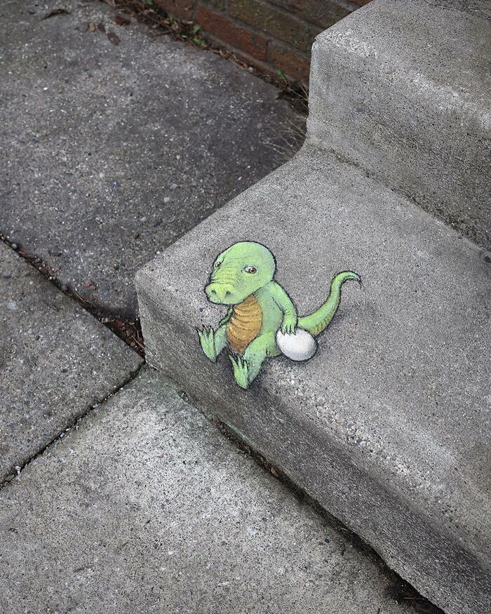The Ephemeral Art Of Chalk. David Zinn Extracts Life From The Streets And Walls (New Pics)