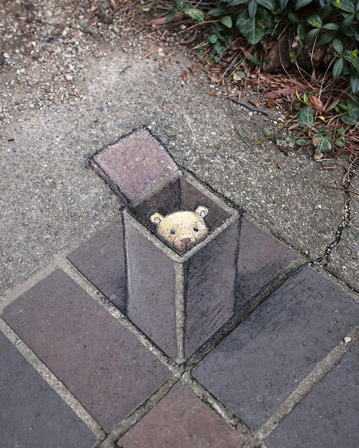 The Ephemeral Art Of Chalk. David Zinn Extracts Life From The Streets And Walls (New Pics)
