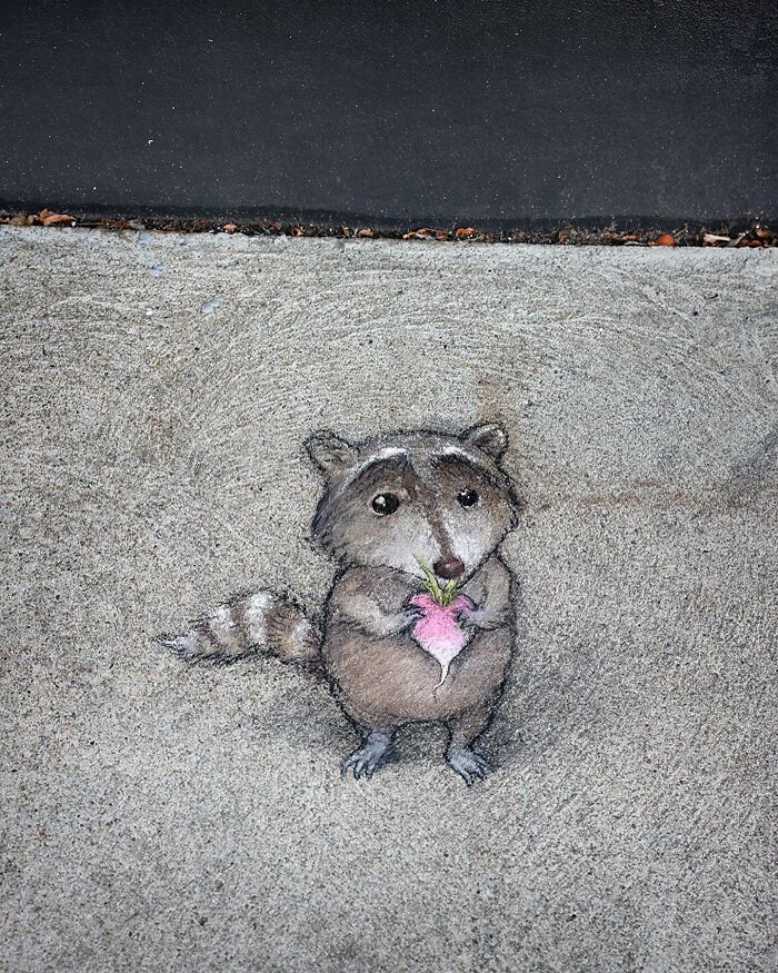 The Ephemeral Art Of Chalk. David Zinn Extracts Life From The Streets And Walls (New Pics)