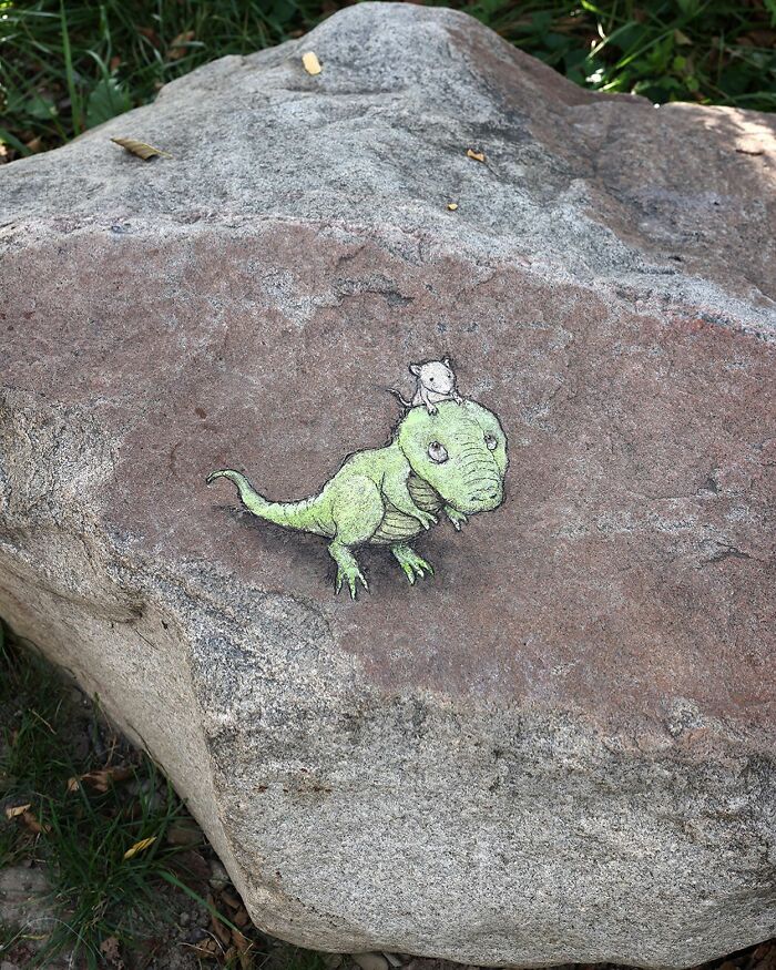 The Ephemeral Art Of Chalk. David Zinn Extracts Life From The Streets And Walls (New Pics)