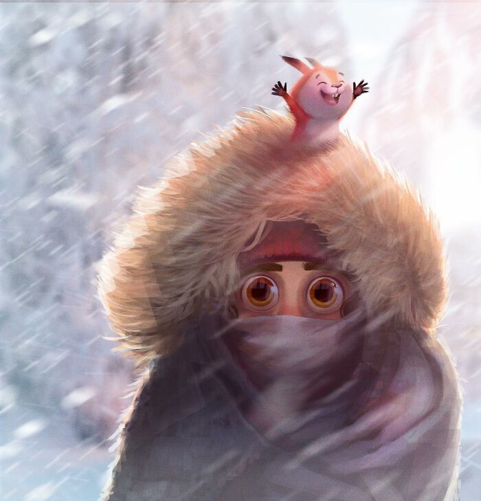 Illustration Of A Snow Storm