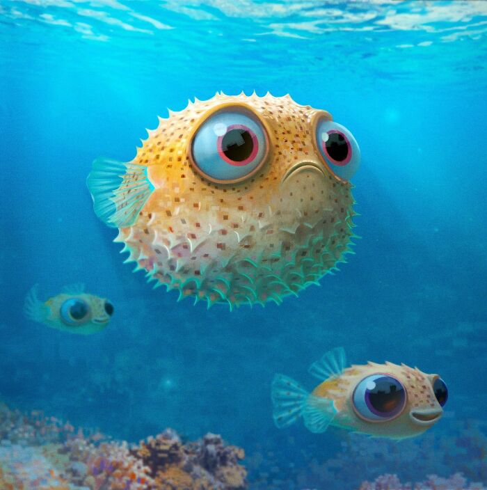 Illustration Of A Bloated Fish