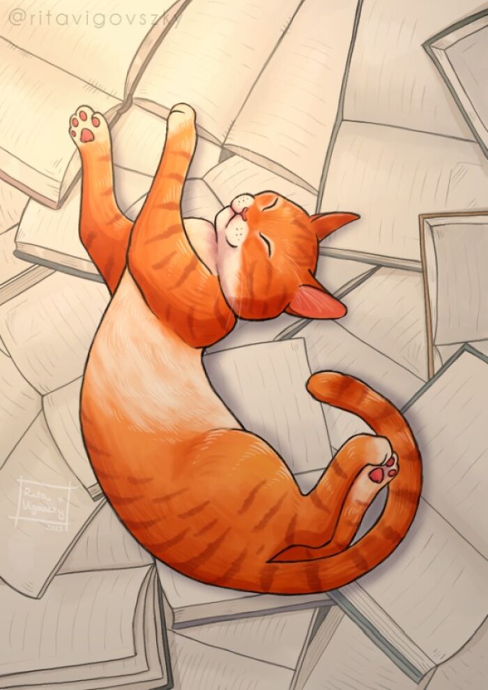 This Artist's Cat Illustrations Are Perfectly Feline (28 New Pics)