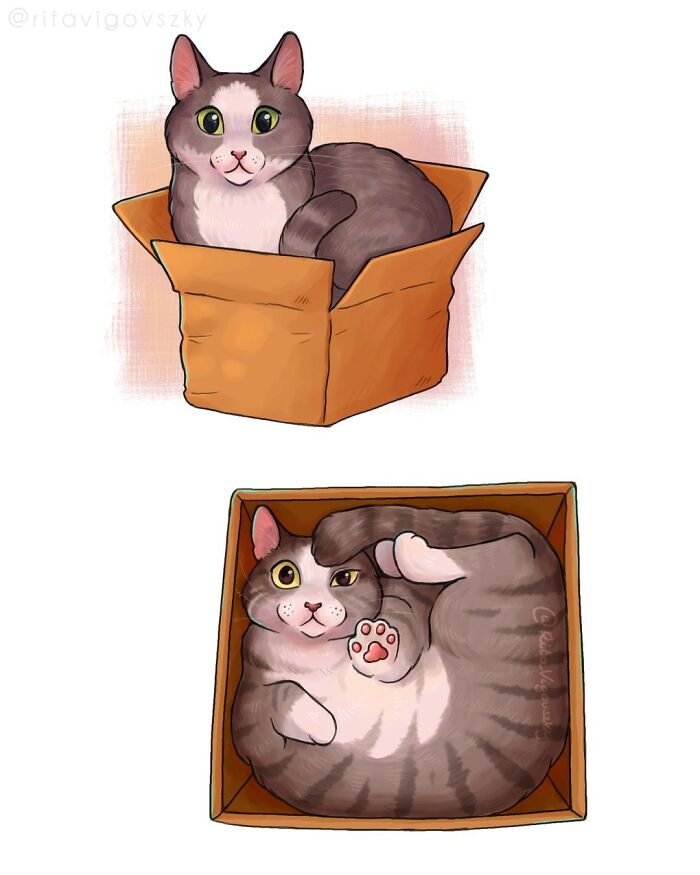 This Artist's Cat Illustrations Are Perfectly Feline (28 New Pics)