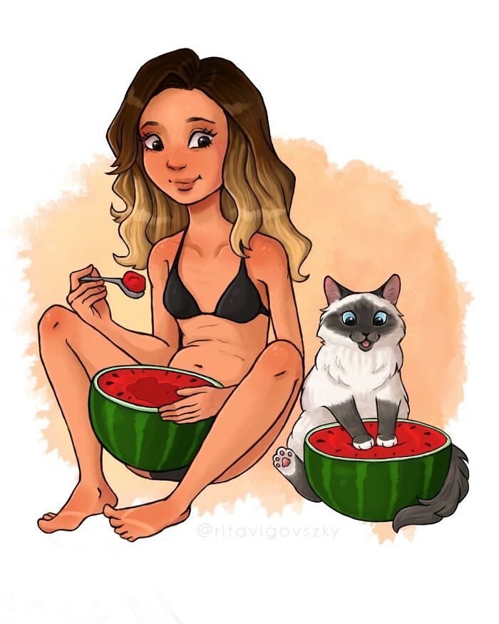 This Artist's Cat Illustrations Are Perfectly Feline (28 New Pics)