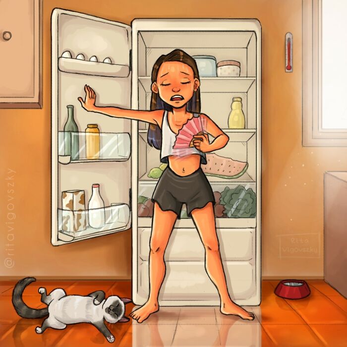 This Artist's Cat Illustrations Are Perfectly Feline (28 New Pics)