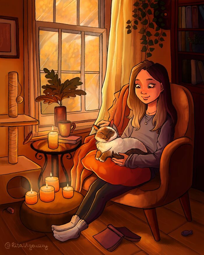 This Artist's Cat Illustrations Are Perfectly Feline (28 New Pics)