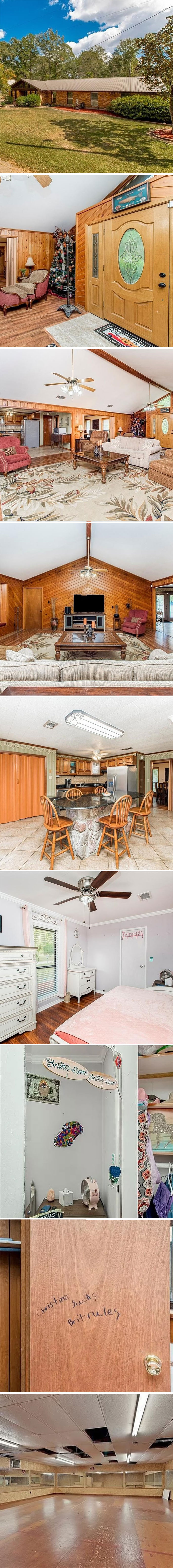 Britney Spears’ Childhood Home Is On The Market In Kentwood, Louisiana. Dance Studio Included. The Home Previously Sold Back In 2021 For $289k And Seems To Come With Some Of The Original Furnishings $1,200,000