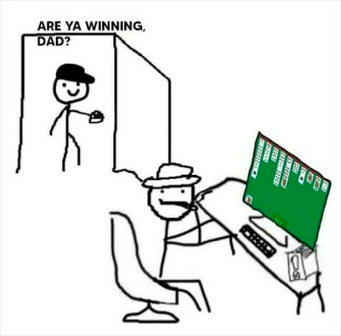 Why Do Dads Love Playing Solitaire So Much?