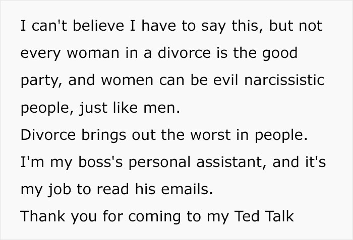 Petty Ex-Wife Wants Half Of Everything, Is Furious When She Gets Exactly That And Not A Bit More Petty Ex-Wife Wants Half Of Everything, Is Furious When She Gets Exactly That And Not A Bit More
